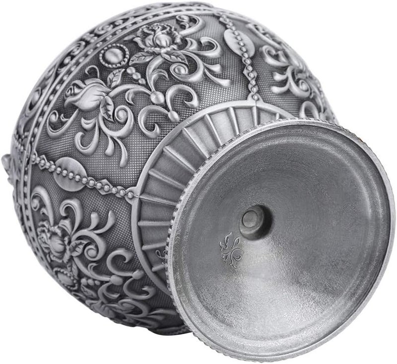 صحن رماد معدني مقاوم للرياح كلاسيكي مع غطاء، علبة قصدير محمولة، بلون القلعة، نمط كرة مستديرة، هدية - Image 5